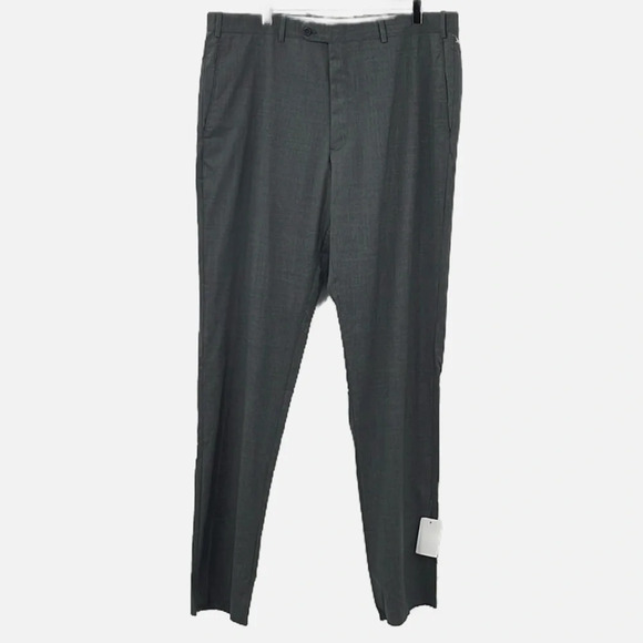 JB Britches Torino Pants in Grey Flat Front Wool Blend Unhemmed - NWOT -Size 38R - Picture 1 of 7